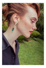 Load image into Gallery viewer, Cameo Earrings in Green

