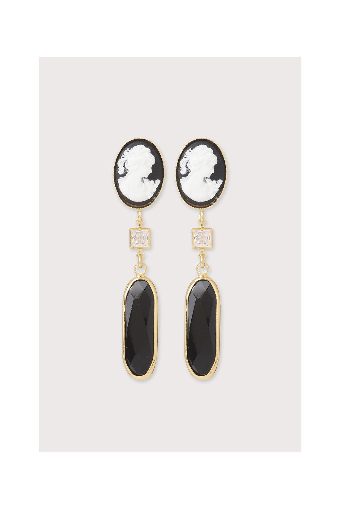 Cameo Earrings in Black
