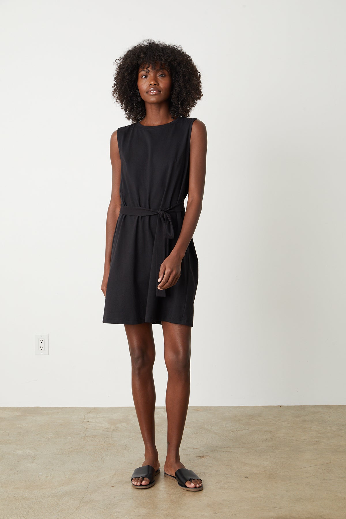 Laine Sleeveless Tank Dress in Black