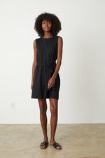 Load image into Gallery viewer, Laine Sleeveless Tank Dress in Black
