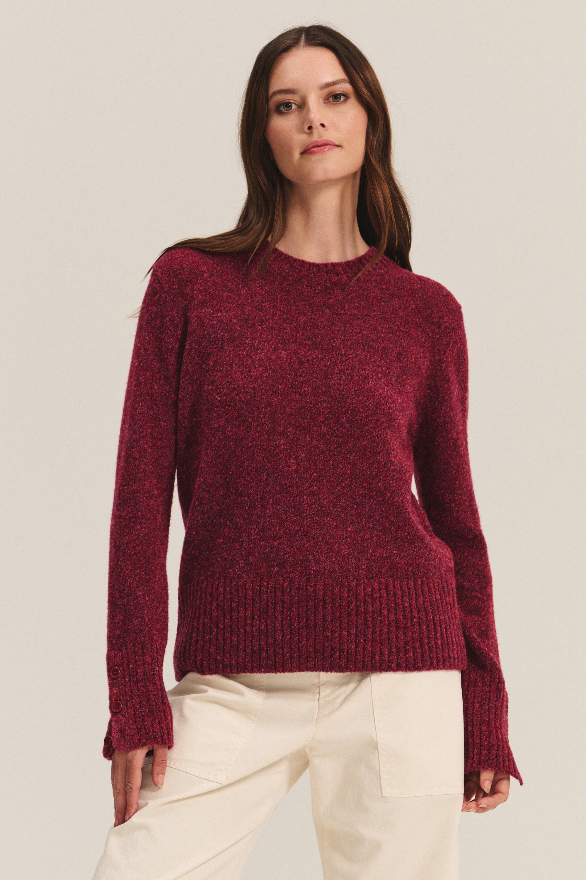 Maisie Crew Neck Sweater in Mulberry