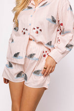 Load image into Gallery viewer, Light Pink Stripe Shark Fin and Float Button Up Collar Shirt
