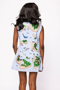 Island Cotton Tank Dress in Blue and White Stripe