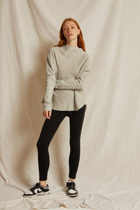 Morrison Mock Neck Sweatshirt in Heather Grey