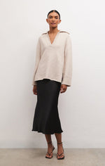Load image into Gallery viewer, Ember Sweater in Light Oatmeal Heather
