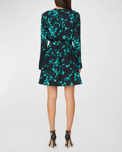 Clarita Dress in Teal and Jet