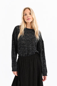 Pointelle Sweater in Black