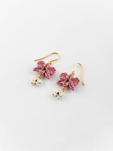 Orchid Earrings in White and Pink