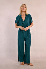 Load image into Gallery viewer, Collared Jumpsuit in Petrol Blue
