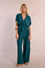 Load image into Gallery viewer, Collared Jumpsuit in Petrol Blue
