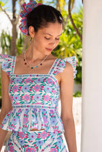 Load image into Gallery viewer, Freya Top in Orchid Border
