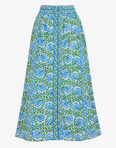 Freya Skirt in Peacock Border