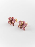 Load image into Gallery viewer, Pink Orchid Stud Earrings
