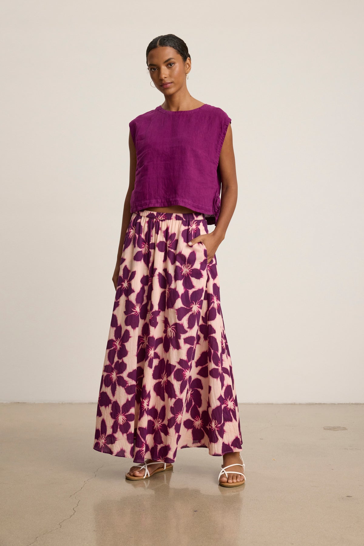 Jess Maxi Skirt in Berry