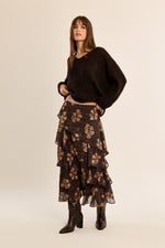 Load image into Gallery viewer, Marled V-Neck Sweater in Chocolate
