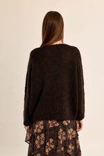Load image into Gallery viewer, Marled V-Neck Sweater in Chocolate
