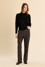 Load image into Gallery viewer, Textured Sparkle Knit Mock Neck Sweater in Black
