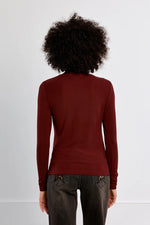 Load image into Gallery viewer, Mock Neck Long Sleeve Shirt in Dark Red
