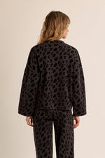 Load image into Gallery viewer, Leopard Knit Sweater in Dark Grey

