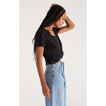 Load image into Gallery viewer, Twist of Fate Slub Top in Black
