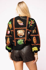 Load image into Gallery viewer, Checkered Thanksgiving Icon Sweater in Black
