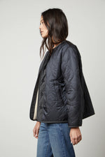 Load image into Gallery viewer, Marissa Reversible Quilted Jacket in Navy
