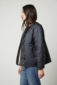 Marissa Reversible Quilted Jacket in Navy