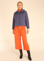 Load image into Gallery viewer, Quilted Cropped Jacket in Indigo
