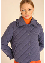 Load image into Gallery viewer, Quilted Cropped Jacket in Indigo
