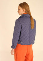 Load image into Gallery viewer, Quilted Cropped Jacket in Indigo
