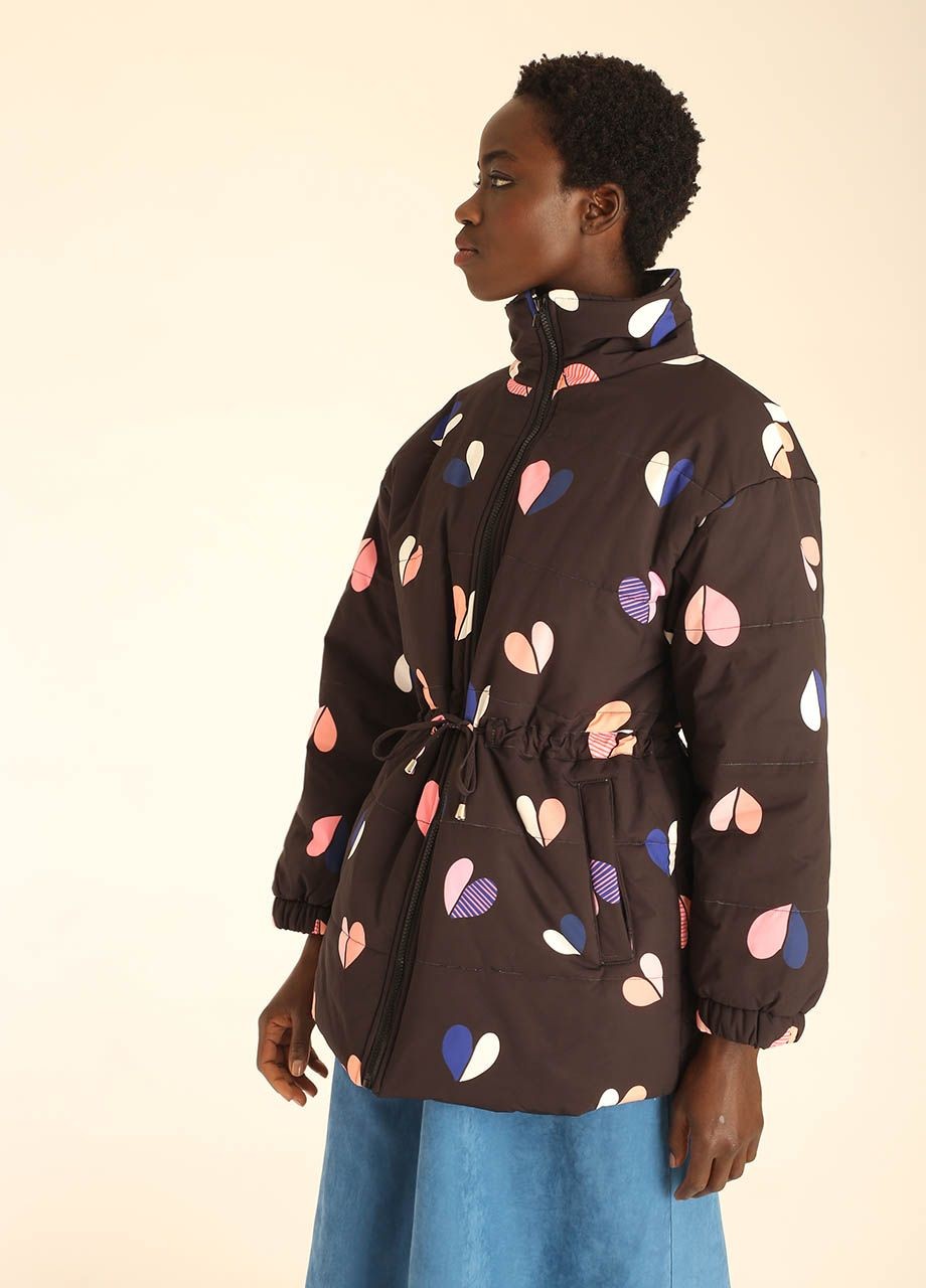 Quilted Hearts Jacket in Black