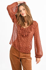 Load image into Gallery viewer, Clarisse Blouse in Rust
