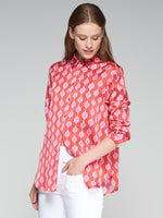 Load image into Gallery viewer, Anastasia Blouse in Rojo Rosa Geometrico
