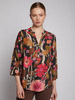 Load image into Gallery viewer, Francina Shirt in Floral Coral Camel Print
