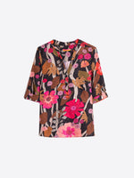 Load image into Gallery viewer, Francina Shirt in Floral Coral Camel Print

