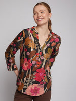 Load image into Gallery viewer, Francina Shirt in Floral Coral Camel Print
