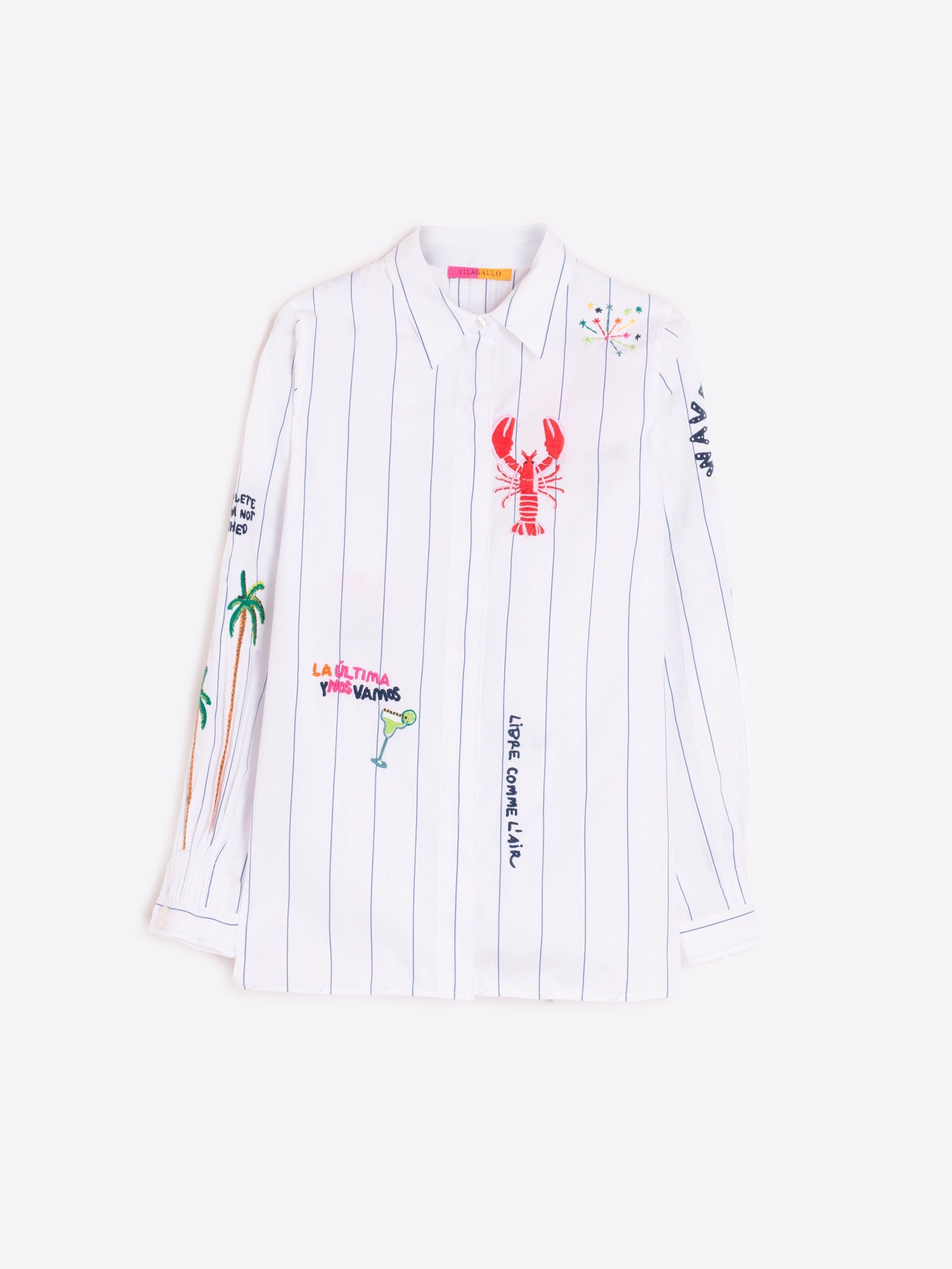 Ginger Shirt in Poplin Stripe with Embroidery