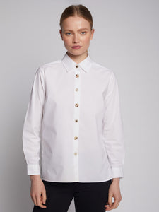 Irina Shirt in White Poplin