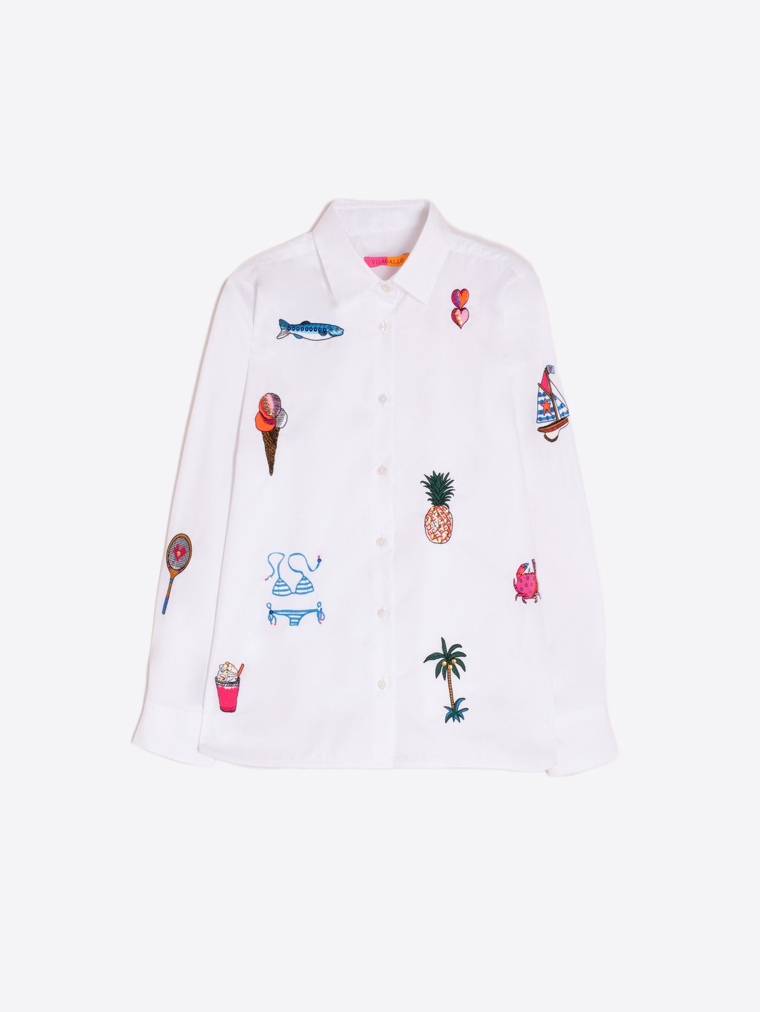 Isa Shirt in Embroidered Blanco
