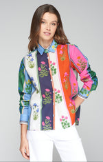 Load image into Gallery viewer, Isa Shirt in Flores Franjas Voile
