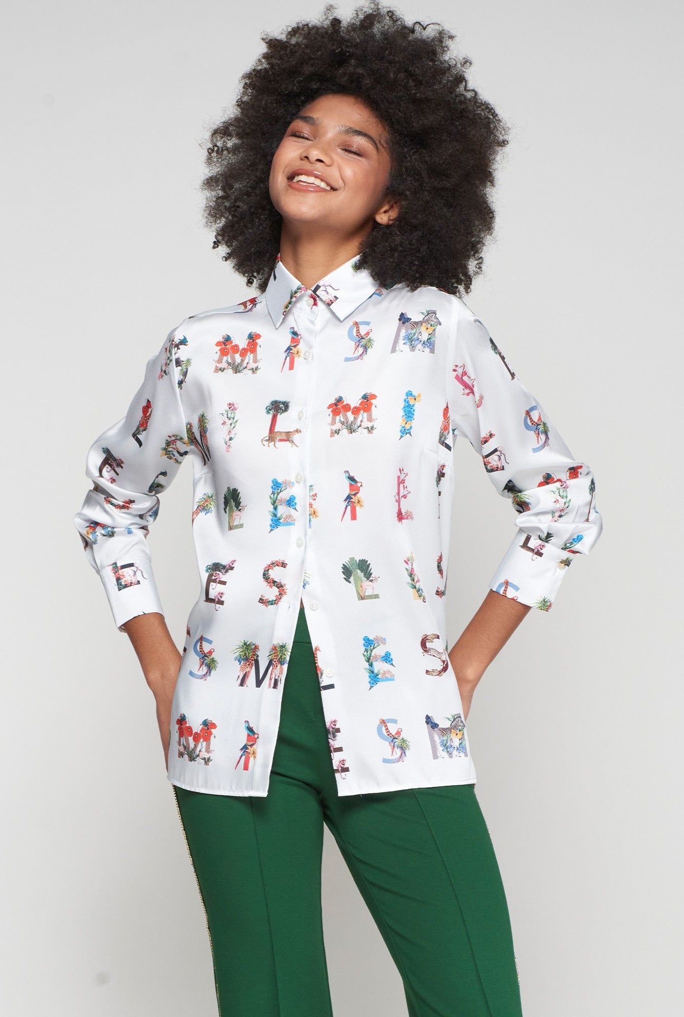 Mariela Smile Shirt in White