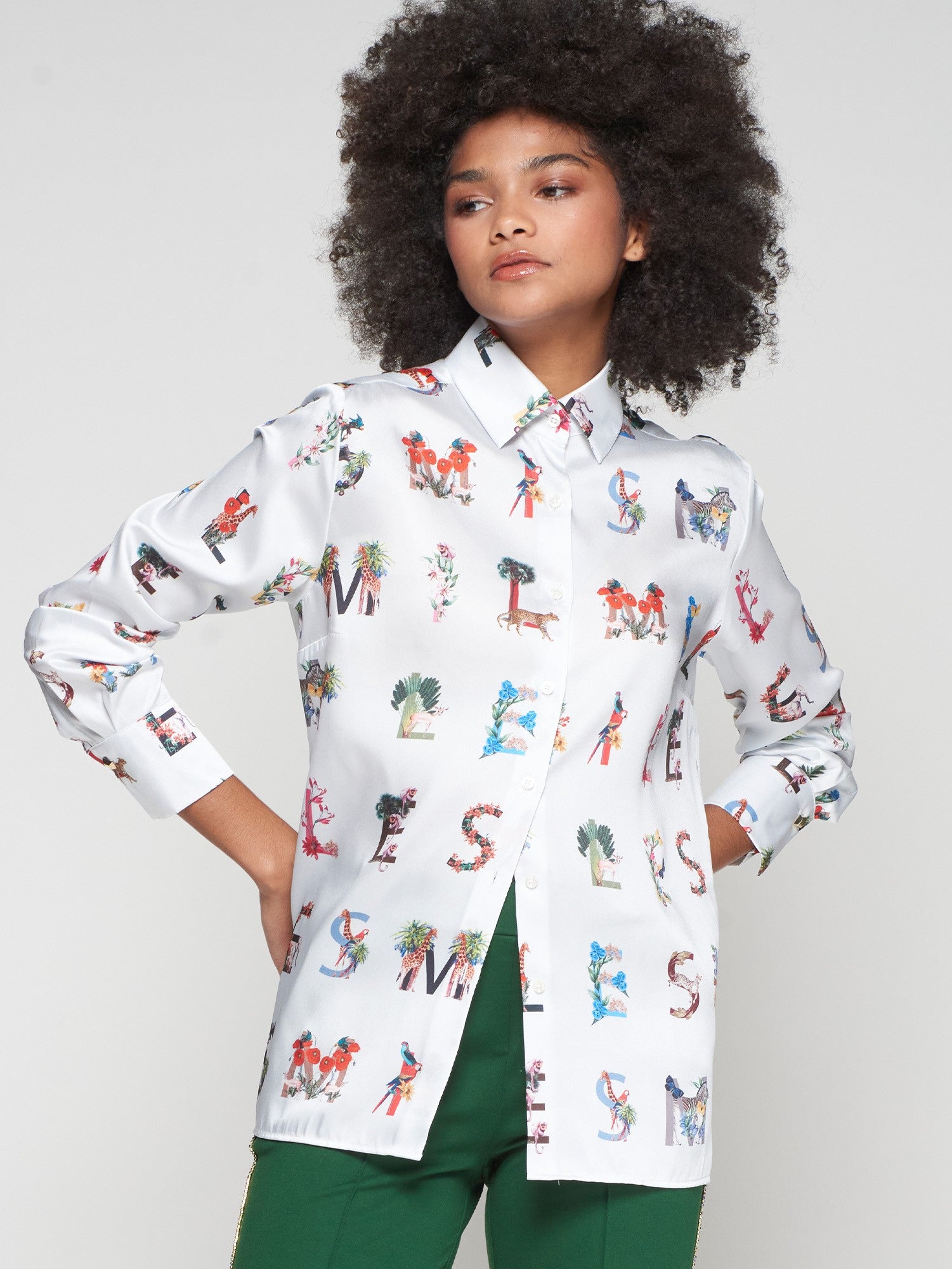 Mariela Smile Shirt in White