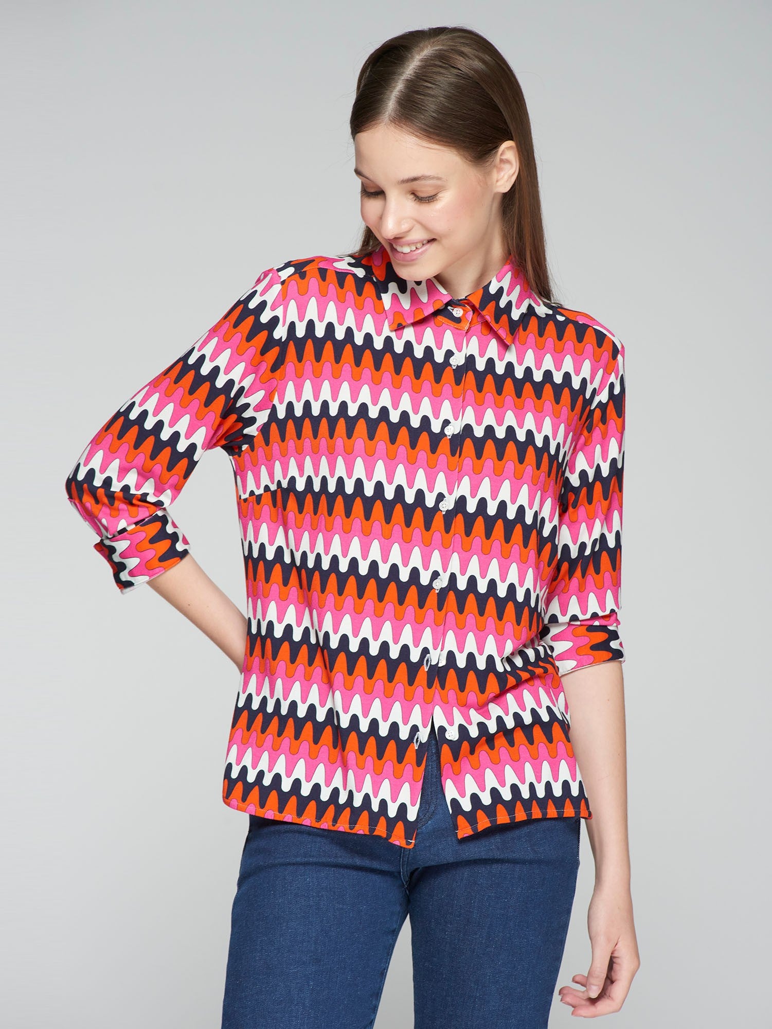 Sara Shirt in Ondas Punto Print