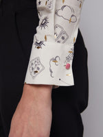 Load image into Gallery viewer, Thelma Shirt in Galaxy Print w/ Gold Foil
