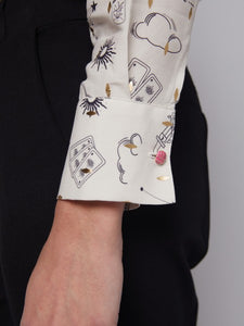 Thelma Shirt in Galaxy Print w/ Gold Foil