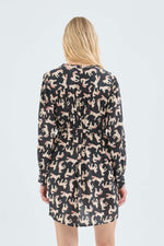 Load image into Gallery viewer, Belted Shirt Dress in Horse Print
