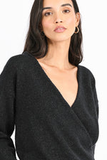 Load image into Gallery viewer, Soft Wrap Pullover in Black
