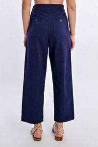 Straight Leg High Waist Pant in Navy
