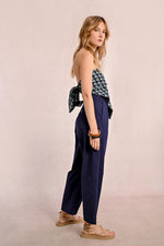 Load image into Gallery viewer, Straight Leg High Waist Pant in Navy
