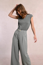 Load image into Gallery viewer, Pleated Wide Leg Pant in Sage Green
